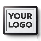 Simple Custom Business Logo on White LED Sign (Lights Off)