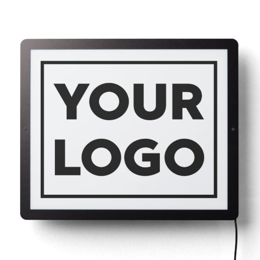Simple Custom Business Logo on White LED Sign (Lights Off)