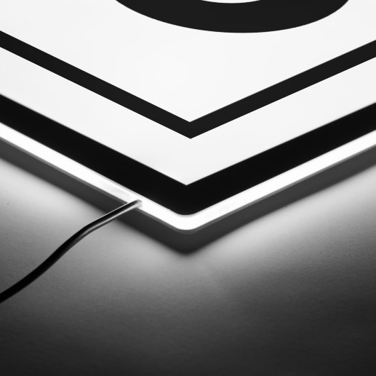 Simple Custom Business Logo on White LED Sign (Corner)