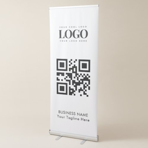 Simple Custom Business Logo  Qr Code Corporate Retractable Banner