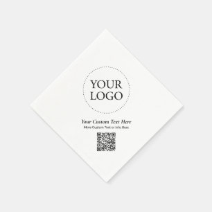 Simple Custom Business Logo QR Code Promotional Napkins