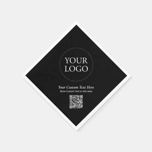 Simple Custom Business Logo QR Code Promotional Napkins (Corner)