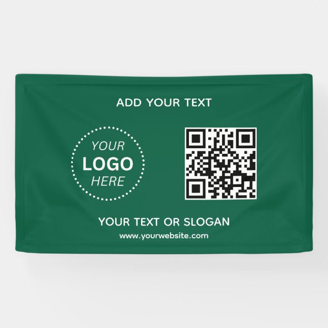 Simple Custom Business Logo QR Code & Website Banner (Horizontal)