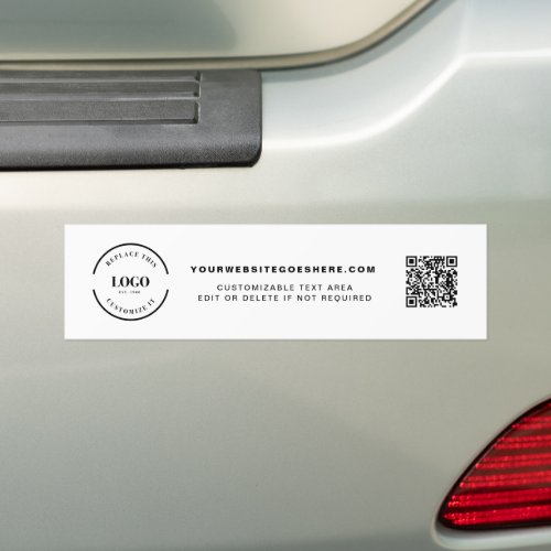 Simple Custom Business Logo QR code website Bumper Sticker