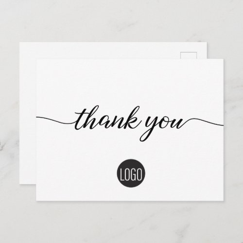 Simple Custom Business logo socials thank you Postcard