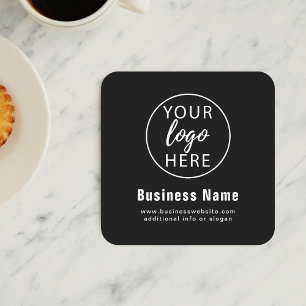 Simple Custom Business Logo Square Paper Coaster