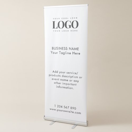Simple Custom Business Logo Text Corporate Company Retractable Banner
