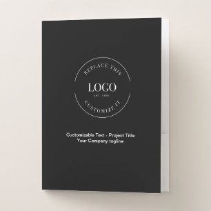 Simple Custom Business logo Text website black Pocket Folder