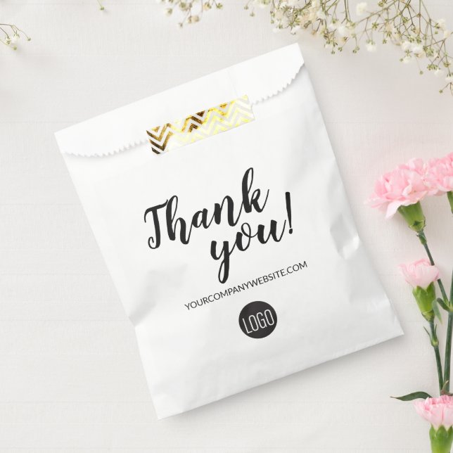 Simple Custom Business Logo Thank You  Favor Bag (Sealed)