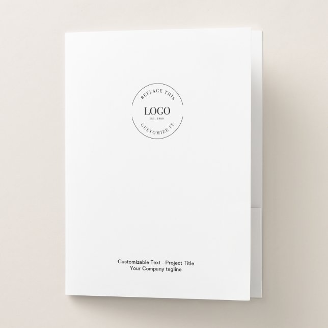 Simple Custom Business Logo website and text Pocket Folder (Front)