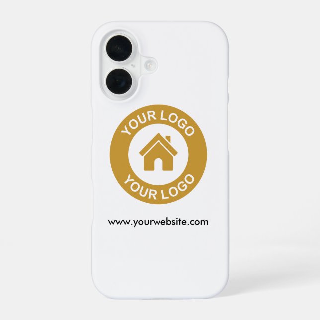 Simple Custom Business Logo Website iPhone Case (Back)