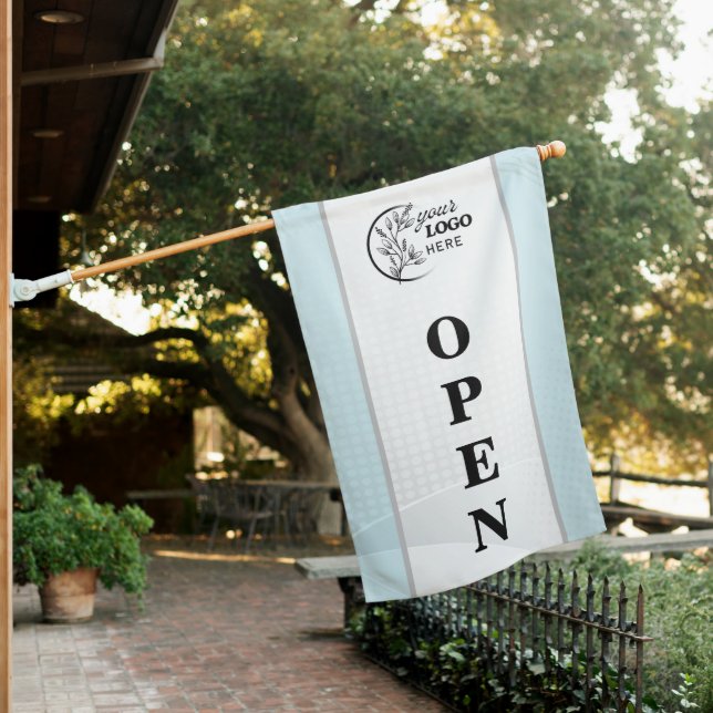Simple Custom Business Open House Flag  (In SItu)