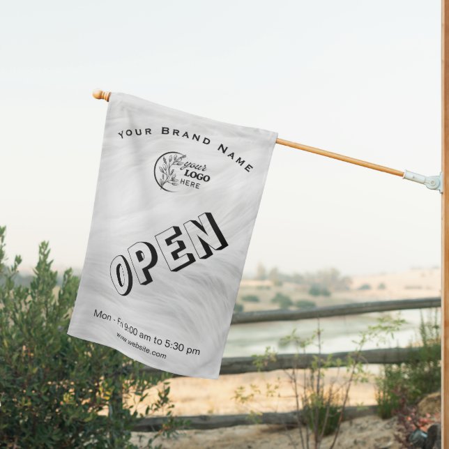 Simple Custom Business Open House Flag  (Insitu (Back))