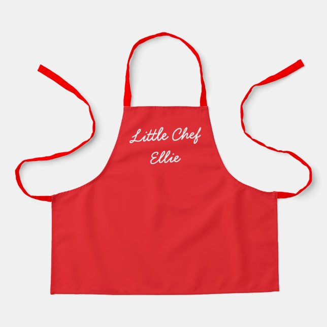 Simple Custom Calligraphy Little Chef Apron (Front)