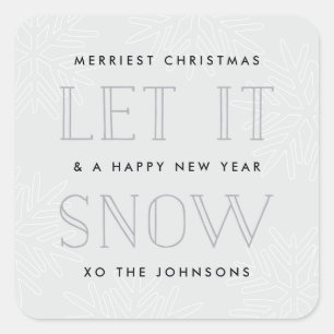 Simple Custom Christmas Stickers   "Let it Snow"