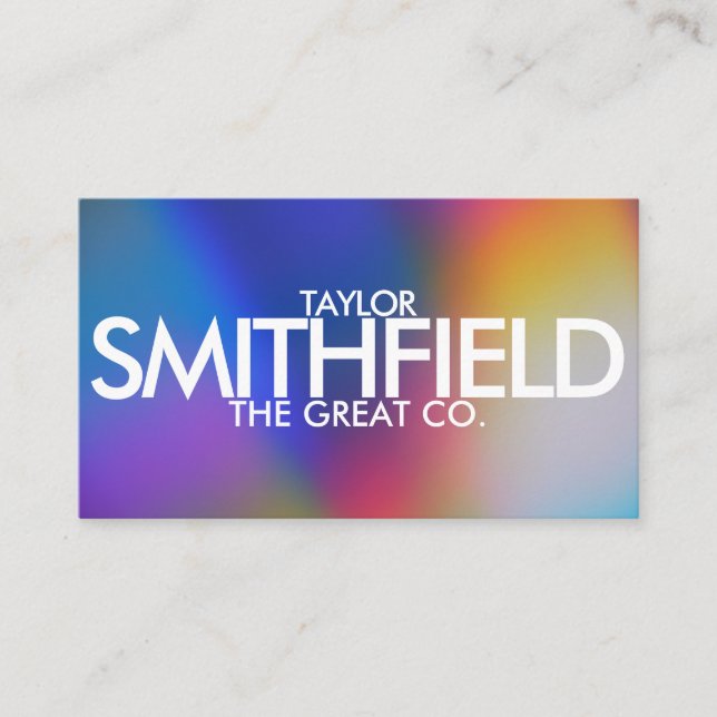 Simple Custom Color Gradient Business Card (Front)