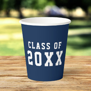 Simple Custom Color Varsity Graduating Class Year  Paper Cups