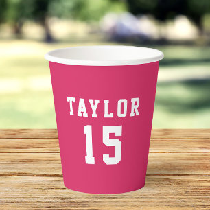 Simple Custom Color Varsity Paper Cups