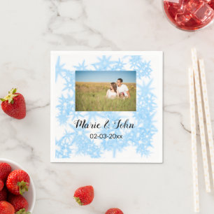 simple custom colorful blue sparkle glitter throw napkins