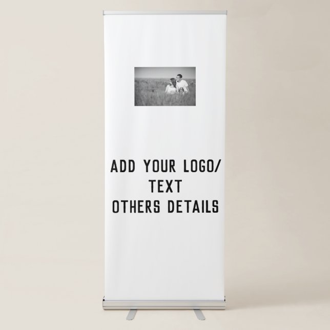 simple custom colorful blue sparkle glitter throw  retractable banner (Front)