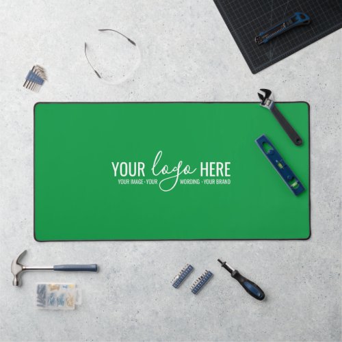 Simple Custom Company Business Brand Logo Green Desk Mat