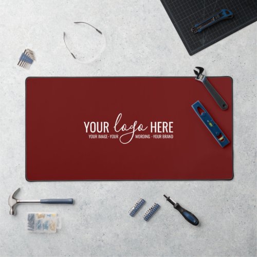 Simple Custom Company Business Brand Logo Red Desk Mat