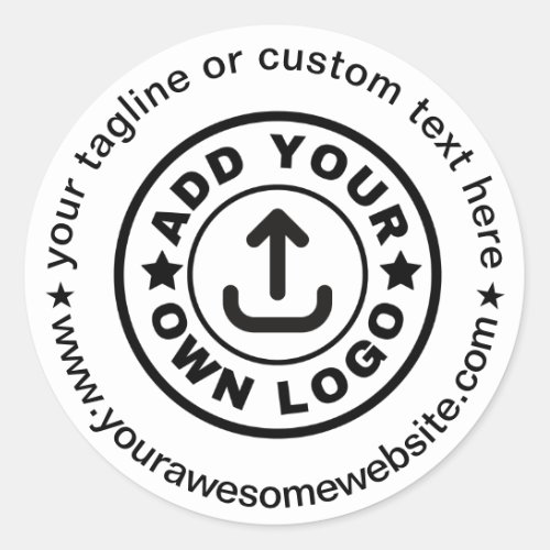 Simple Custom Company Business Logo Website Text Classic Round Sticker