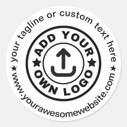 Simple Custom Company Business Logo Website Text Classic Round Sticker