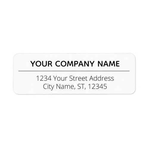 Simple Custom Company Business Return Address Label