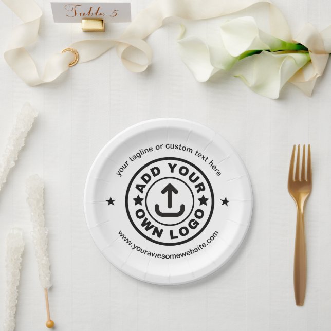 Simple Custom Company Logo Business Event Supplies Paper Plates (Wedding)