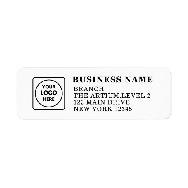 Simple Custom Company Logo Clean Professional  Label (Front)