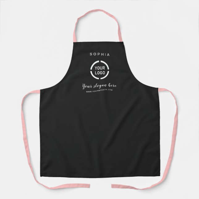 Simple Custom Company Logo personalized black Apron
