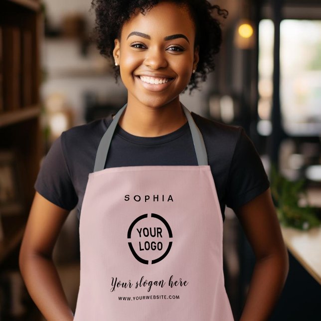 Simple Custom Company Logo personalized pink Apron (Simple Custom Company Logo personalized pink Apron)
