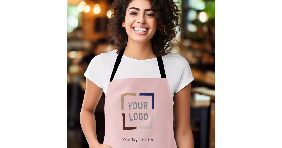 Simple Custom Company Logo personalized pink Apron