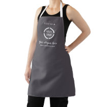 Simple Custom Company Logo personalized smoke gray Apron Simple Custom Company Logo personalized smoke gray Apron