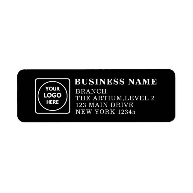 Simple Custom Company Logo Professional Business  Label (Front)
