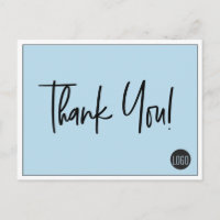Simple Custom Company Logo Thank You Blue