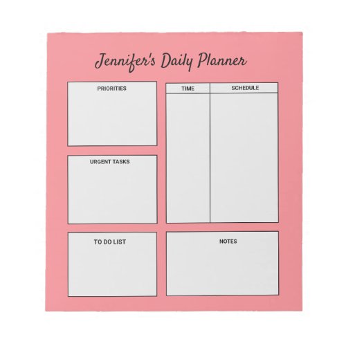 simple custom daily planner goals to do list quote notepad