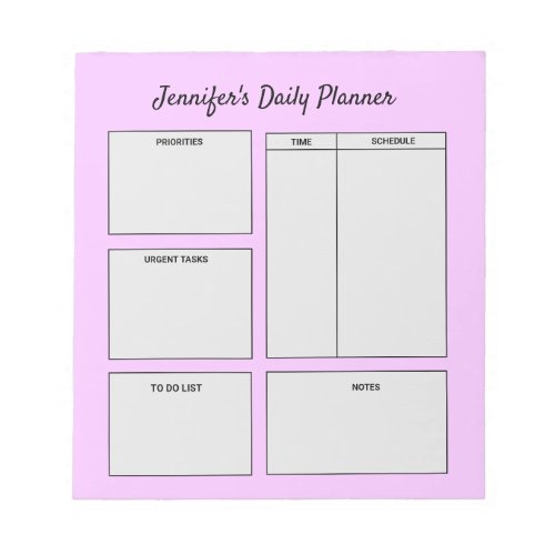 simple custom daily planner goals to do list quote notepad