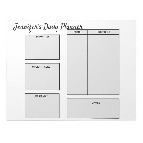 simple custom daily planner goals to do list quote notepad