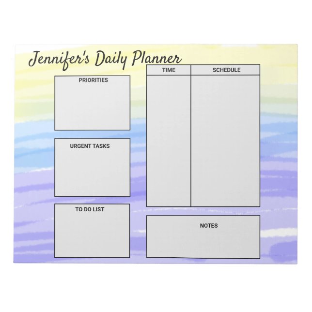simple custom daily planner goals to do list quote notepad (Front)