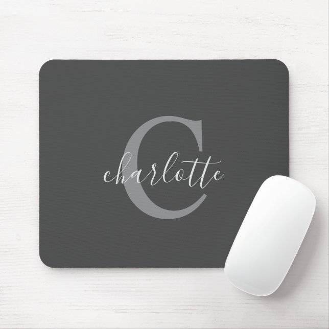 Simple Custom Dark Gray Mouse Pad (With Mouse)