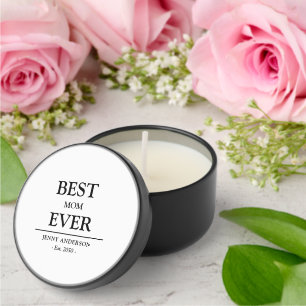Simple Custom Design Best Mom Ever Mothers Gift Mini Candle Favors