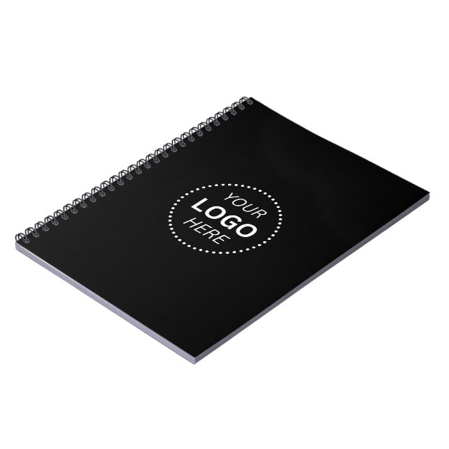 Simple Custom Design Black Spiral Photo Notebook (Left Side)