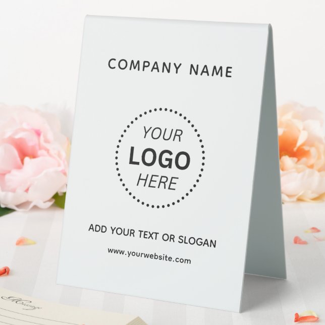 Simple Custom Design Business Logo Text  Table Tent (In SItu (Wedding))
