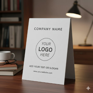 Simple Custom Design Business Logo Text  Table Tent