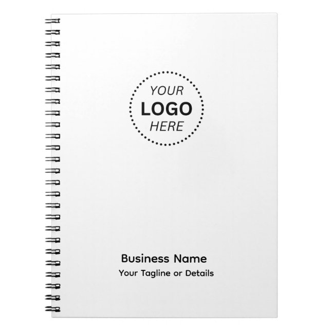 Simple Custom Design Business Name Logo Or Details Notebook (Front)
