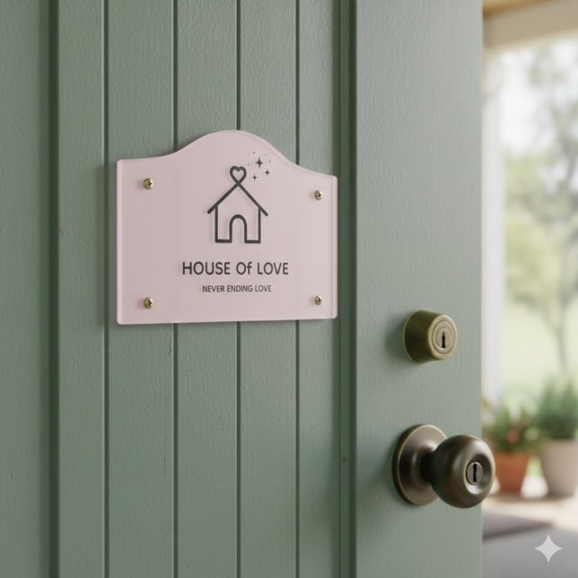 Simple Custom Design HOUSE Of LOVE Door Sign (Creator Uploaded)