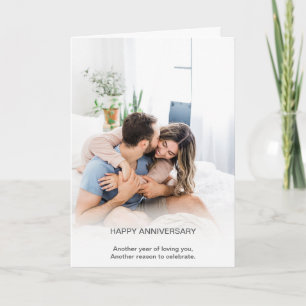 Simple Custom Design Modern Anniversary Photo Card