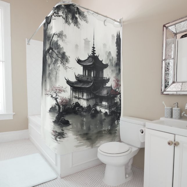 Simple Custom Design Vintage custom picture  Shower Curtain (In Situ)